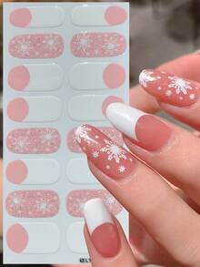 Snowflak Nail Polish Strips Christmas Gel Nail Stickers Glitter Snow Flak Full Nail Wraps Xmas Nail Art Design Gel Nail Wraps Gel Nail Strips Stickers For Christmas Manicure Salon Nails - Multicolor - View 23