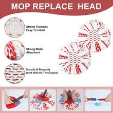 Cabeça de Reposição de Esfregão Giratório, Cabeça de Esfregão Tuoba que Pode Girar, Cabeça de Esfregão Giratório, Peças de Reposição da Cabeça de Esfregão Giratório, Efeito de Limpeza Aumentado em 40%, Toque Profundo e Remoção de Cabelos/Migalhas/Poeira, Pode Ser Lavado à Máquina e Fácil de Instalar, Limpeza Eficiente, Estrutura Resistente, Durável