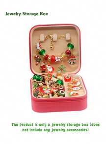 1 Stück Schmuckaufbewahrungsbox im Weihnachtsdesign mit Weihnachtsmann/Weihnachtsbaum als Geschenk für Frauen, Mini Schmuckorganizer, Geschenk für Frauen, große Kapazität, Reiseessentiell, für Urlaub, Strand, Badezimmer, Schlafzimmer