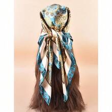 1pc Paisley Pattern Bandana Women Head Scarf Fashion Head Scarf Bandana,Hair Band,Head Band Ideal For Dressing Up Your Look - 孔雀石綠 - 查看 1