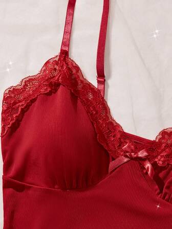 两件套新款纯色优雅女士性感内衣，三角罩杯，可调节肩带，蕾丝花边蝴蝶结装饰，抽绳腰带裤，舒适睡衣套装