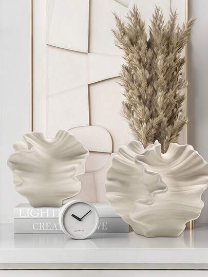 1pc Creative Abstract Vase Home Wit Flower Shaped Reed Vase, Minimalist Sc inavian Boho Moderne Farmho Living Room, Kitchen, Bedroom, Dining Table, Office (Small Size May Be Too Small, Please Choose The Larger If You Mind) Room Glass view 2