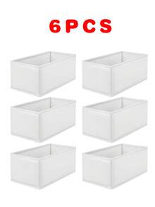 1/3/6pcs Underwear Storage Box, Drawer Organizer Box, Desktop Makeup Organizer, Wardrobe Storage Box, Non-Woven Fabric Space Saving Storage Box