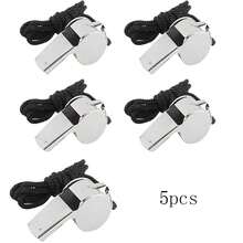 5 Stücke/Set Premium Edelstahl Pfeife mit Schlaufe - Geeignet für Basketball, Schiedsrichter-Training und Outdoor-Überleben!