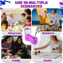 Universal Crafts Paint Brush Cleaner Rinse Cup, Paint Brush Cleaner - Acrylic and Based Painting Supplies Tools, Adults Artist Beginners B - Blue - inicial - Ver 4