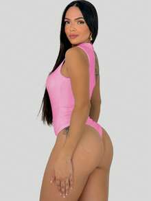 Body Gola Feminino Manga Unica Mula Manca Um Ombro Só Blogueira Suplex