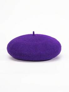 1pc Solid Color Beret Hat, Unisex Autumn/Winter Outdoor Cold-Proof Cap, Personalized Stylish Beanie For Men, Y2K Style