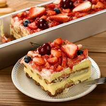 1pc Multifunctional Aluminum Rectangular Cake Pan With Base - Ideal For Tiramisu, Cheesecake And Mousse - Essential Baking Tool For Holidays - Multicolor - View 5