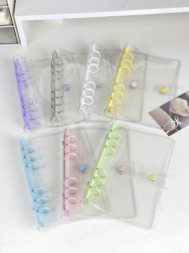 A6 Clear Loose-Leaf Cover, Sticker Book, Seal, 3D Sticker Storage, 6-Ring PVC Notebook Set, DIY Diary
