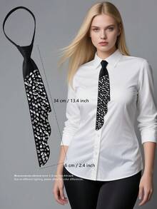 1 pieza Corbata de lujo premium para mujer, corbata de cuello totalmente hecha a mano con cuentas y cremallera, diseño versátil y lujoso adecuado para primavera, verano, otoño e invierno para vestir, para decoración navideña - Multicolor - Ver 20