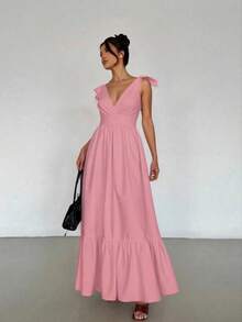 Women Long Dresses - Baby Pink - View 2