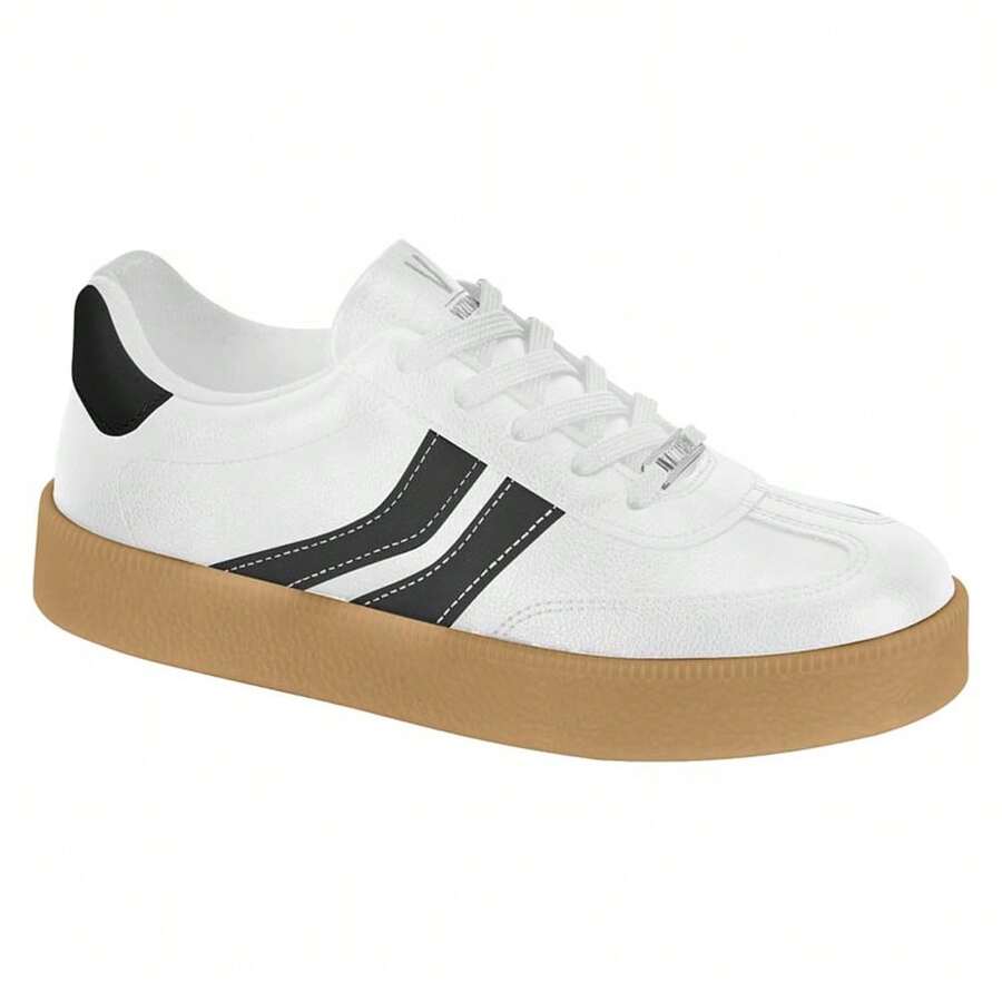 Vizzano Women's Casual Retro Stylish Brown Sole Platform Sneakers Original Comfortable - Đen và Trắng - Xem 1