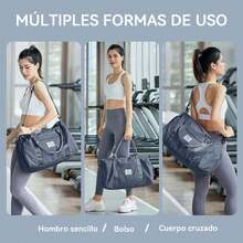 Bolsa Deportiva para el Gym con Compartimento para Zapatos y Bolsa de Agua Húmeda,Bolsas de Viaje para Hombre y Mujer,Ideal para Viajes, Entrenamiento, Yoga, Deportes KXGQ - 1 - Ver 3