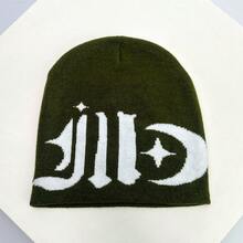 1 件简约百搭梵文防寒帽，男女通用街头嘻哈舞蹈保暖针织帽秋季服装 - 彩色 - 查看 14