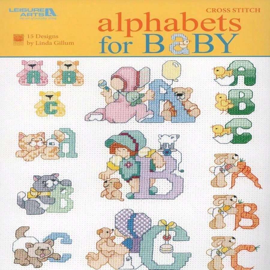 Leisure Arts-Alphabets For Baby - White - View 1