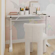 Kids Desks & Desk Sets - White + Metal & Wood+60*100 - View 5