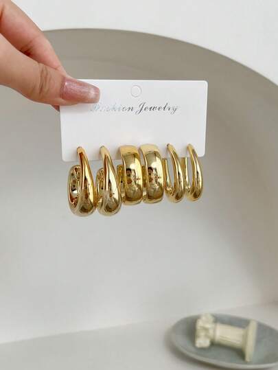 3 对复古硬币风格几何亚克力夸张时尚耳环套装，女士珠宝礼物，适合母亲节、情人节、圣诞节、新年、日常佩戴