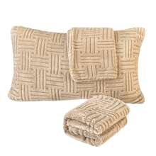 2pcs Geometric Pattern Pillow Covers, Soft & Comfortable, Warm & Breathable For Autumn/Winter, Skin-Friendly, Machine Washable, Envelope Closure, Suitable For Bedroom, Living Room, Hotel, Dorm, Holiday Decor, Couples (Pillow Insert Not Included) - Khaki - View 4
