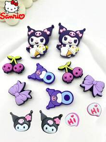 Sanrio Akcesoria do butów jaskiniowych, Akcesoria do butów plażowych, DIY zdejmowane kwiaty do butów, Ozdoby do butów, Urocze kwiaty do butów  z kreskówkową kreskówką, Odpowiednie na sezony: lato, zima, wiosna, jesień