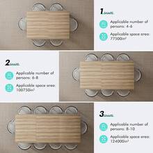 PatioPerk - Mesa de comedor extensible para 6 a 10 personas - Mesas de cocina rectangulares grandes para sala de reuniones (negro ónix) - Madera natural - Ver 4