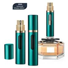 1pc Redesigned Perfume Spray Bottle, Portable Perfume Refillable Atomizer, Bottom Fill Mini Spray Travel Perfume Bottle, Pump Fills Directly From The Bottom Without Removing The Cap, 100% Pure Glass Inner Bottle, With A Visible Window So You Can Easily Know How Much Perfume Is Left, Available In 5ml / 8ml /10ml