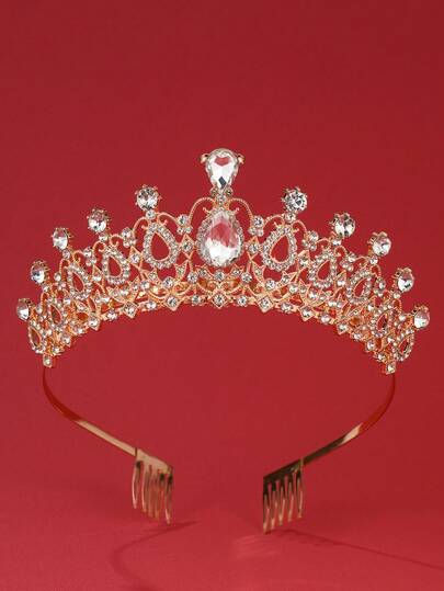 تيجان بلورية للنساء والفتيات الأميرات، تاج أنيق مع مشط للنساء، شريط رأس للعروس وحفلات الزفاف والحفلات الرسمية