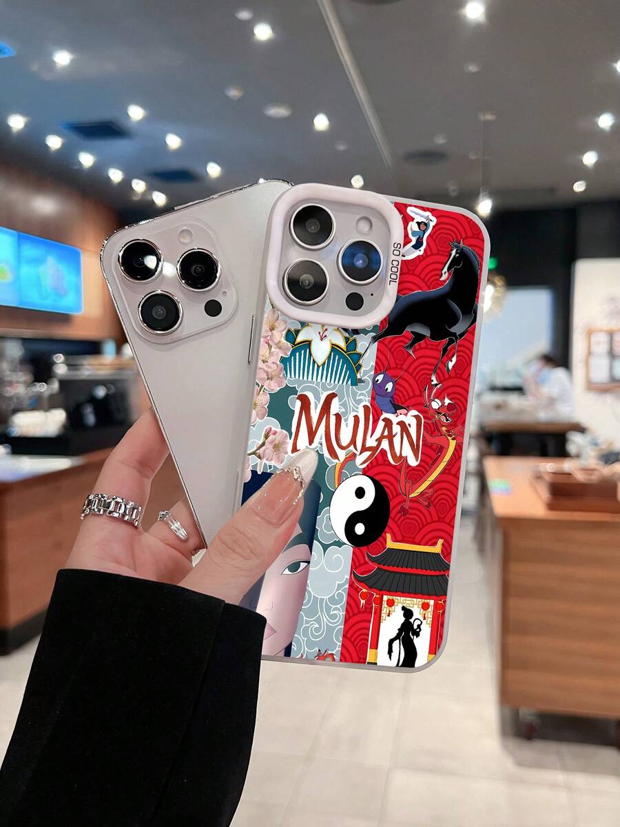 Funda para teléfono Mulan con diseño de elementos de arte chino, compatible con iPhone 16, 15, 14 Pro Max, 13, 12, 11, XR y XS Plus. Fabricada en silicona TPU, ofrece protección contra golpes y caídas, además de una excelente sensación al tacto. Es el regalo ideal para familiares, amigos y seres queridos. - Blanco - Ver 1