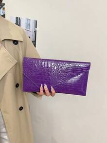 Small Envelope Bag, Unique Design Women Handbag , Purple - Purple - View 5