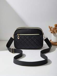 Fashionable New Quilted Seam Multilayer Crossbody Shoulder Bag For Women