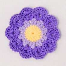 1件手工花卉杯垫，复古钩针花朵杯垫，钩针家居装饰垫，可爱粉色花朵杯垫，带花盆架的钩针杯垫套装，柔软装饰杯垫，乔迁礼物，酒吧/办公桌礼品，餐桌垫，钩针餐垫，杯子/茶杯垫，手工杯垫，婚礼厨房餐桌垫，圆形咖啡桌垫，办公桌配件 - 彩色 - 查看 17