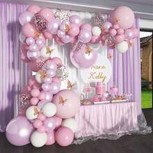 Set de Globos para Decoración de Fiestas Kit de Globos con pegatinas de mariposa, Decoración de Globos al Aire Libre para Bodas,Fiestas de Cumpleaños,Baby Shower,Aniversario Para Mujeres, Niñas, decoración dulce y elegante para eventos al aire libre o en salón - Azul claro - Ver 1