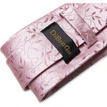 Silk Floral Necktie Set With Tie Clip, Handkerchief & Cufflinks - Hot Pink and Blue - View 10
