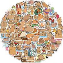 100 Stücke süße Capybara Tier Aufkleber, niedliche Cartoon Vinyl Aufkleber geeignet für Malbücher, Tassen Zubehör, Wasserflaschen, Laptops, Handy, Skateboards, Gitarren, Gepäck, Scrapbooks, Helme, Fahrräder, Motorräder, Autos, Rucksäcke, Halloween, Weihnachten, Thanksgiving, Ostern Party Dekorationen und Geschenke