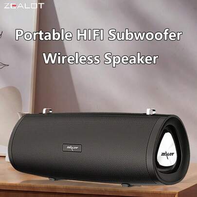 ZEALOT Zealot-S38 Altoparlante senza fili impermeabile IPX6 con spettacolo luminoso RGB a 360° e doppio subwoofer da 10W per bassi profondi | Audio HiFi 20Hz-20KHz <1% THD | Batteria 3600mAh con 30 giorni di standby | Tecnologia senza fili 5.0 con portata di 10m | Ricarica rapida Micro USB | Ultra portatile per feste in spiaggia, concerti sotto la doccia, serate intorno al fuoco, feste in piscina, escursioni in montagna, allenamenti in palestra, avventure all'aperto e intrattenimento durante i viaggi!