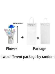 1 套人造玫瑰花束，带包装，假玫瑰镀金激光，适合生日或周年纪念礼物、母亲节、情人节礼物、婚礼纪念品和节日派对家居餐桌装饰礼物 - 彩色 - 查看 10