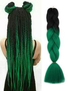 Paquete de 1 cabello trenzado grande de 24 pulgadas apto para mujeres, color rosa oscuro, extensiones de cabello sintético de ganchillo útiles y hábiles, resistentes al calor, para Halloween, Navidad, Año Nuevo, carnaval y festivales de música - Multicolor - Ver 28