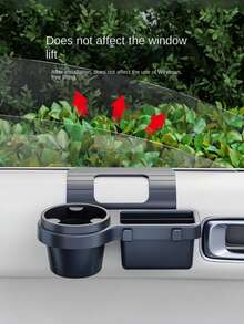 1pc Car Cup Holder Drink Holder Side Door Window Phone Slot Hanging Storage Rack Organizer For Vehicle Car Interior Parts - Multicolor - View 4
