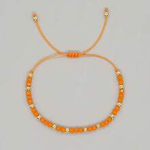 1 pieza/Bohemio/Nuevo Chino/Pulsera con cuentas de cristal y doradas, Pulsera de la suerte/Representa dinero y prosperidad, Adecuado tanto para hombres como para mujeres, Apropiado para diversas ocasiones, Regalo para amigos y familiares