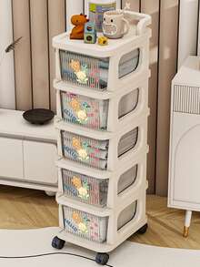 1 pieza Carrito de almacenamiento con ruedas y cajón transparente, organizador con ruedas y múltiples capas, adecuado para guardar calcetines/pañuelos/artículos varios, apto para mesita de noche/dormitorio/sala de estar/baño/cocina