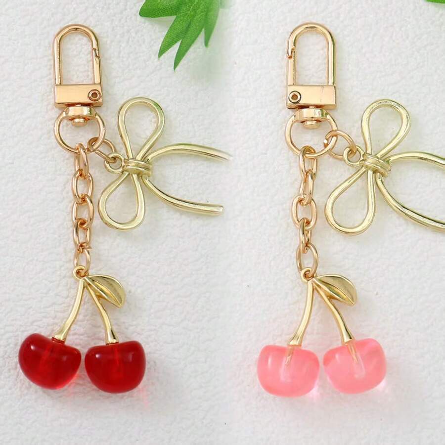 1pc Luxurious Cherry Pendant, Fashionable, Elegant, Classic, Versatile, Minimalist, Unique, High-End Design, Unisex, Suitable For Everyday Wear, Parties, Outdoor, Gifts, Valentine's Day, Christmas, Carnival