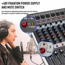 8/12-Channel Bluetooth Studio Audio Mixer 99 Bit DSP Digital Processor W/USB MP3 For PC Recording Input, XLR Microphone Jack, 48V Power, For Professional And Beginners DJ Mixer - US A Type Plug(110-127V) - View 4