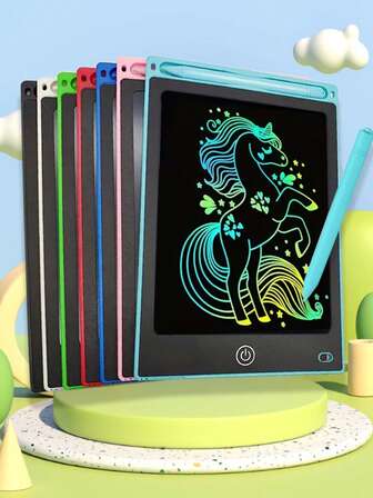 RSP 1/2 件 8.5 英寸 LCD 绘图板、书写板、涂鸦板、彩色涂鸦板、留言板、一键擦拭、可重复使用、家庭教育工具、返校用品、节日礼物