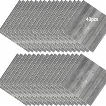 40 Pcs/60 Pcs 3D Wood Grain Vinyl Floor Tiles, 11.7Inch*11.7Inch Peel And Stick Self-Adhesive Flooring, Waterproof Wear-Resistant Non-Slip DIY Floor Tiles, Easy To Install For Kitchen, Bathroom, Living Room, Dining Room And Furniture Renovation - 多色 - 查看 14
