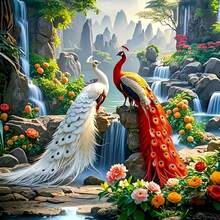 5D Full Drill Diamond Painting Kit, Peacock Theme, DIY Diamond Painting Craft, Mosaic Decor Wall Art, Suitable For Beginners, Home Living Room Office Decor, Holiday Gift [Frameless]