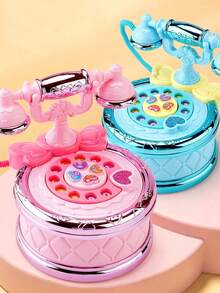 1pc New Kids Princess Telephone Retro Landline Toy Multi-Functional Early Education Enlightening Baby Infant Toy, Learning Chinese Stories Girls Toy