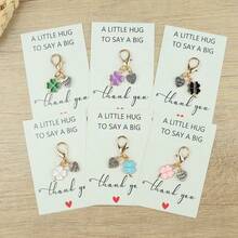 4件/8件幸运四叶草钥匙扣，搭配感谢卡，支持卡，感谢卡，朋友卡，生日卡，婚礼卡，节日卡，毕业卡，派对卡，理想的幸运钥匙扣，陪伴您旅行的理想之选。汽车配件，可爱哥特风，Y2K，圣诞礼物，包袋配件，带身份证夹的挂绳，汽车配件，包袋挂饰 - 綠色 - 查看 12