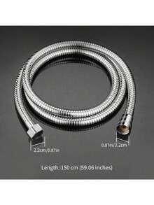 1 pieza Manguera de ducha de acero inoxidable de 59 pulgadas, tubo de entrada de agua multifunción antitorsión, plateado
