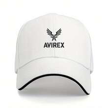 1pc AVIREX Adjustable Baseball Cap With Winged Logo - Lightweight Polyester, Machine Washable, Unisex Casual Hat For Men & Women, Black With White Lettering, Perfect For Christmas, Easter, Thanksgiving, Casual Headwear| Stylish Headgear| Durable Headwear - 白色 - 查看 2