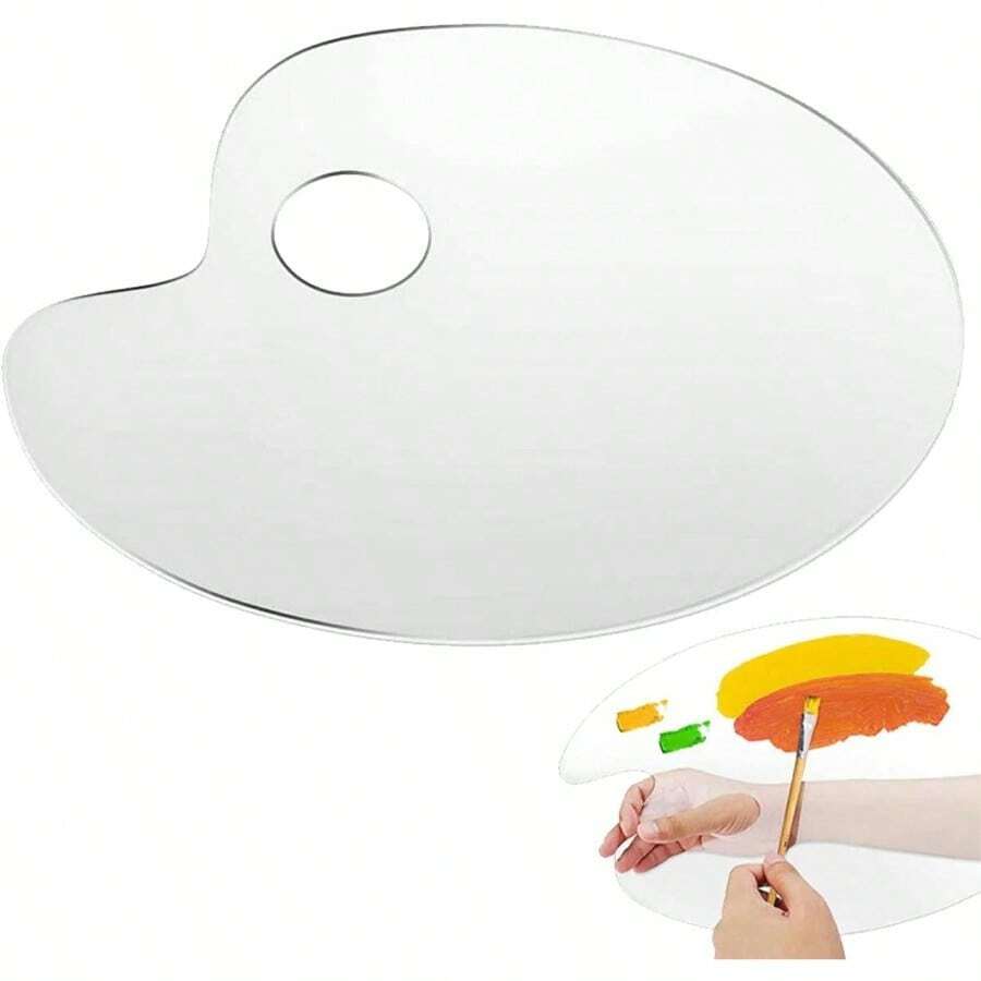 Paleta Pintura Paleta de Pintura acrlica para Artistas, 30x 20, Transparente, Ovalada, Paleta Transparente Antiadherente, Pintura al leo Transparente, fcil de Limpiar, 1 Unidad Blanco - inicial - Ver 1