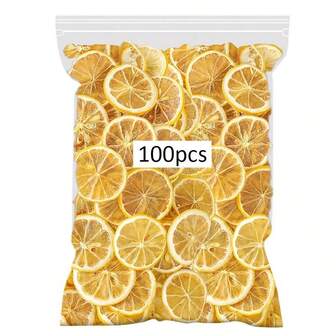 A Pack Of 100 Dried Lemon Slices And Dried Fig Slices, Dried Fruit, Suitable For Making Art Candles, Soap Decorations, Handmade Fragrance Accessories, Handmade Aromatic Decorations, Holiday Event Decorations, Living Room/Bedroom/Office Decor Materials